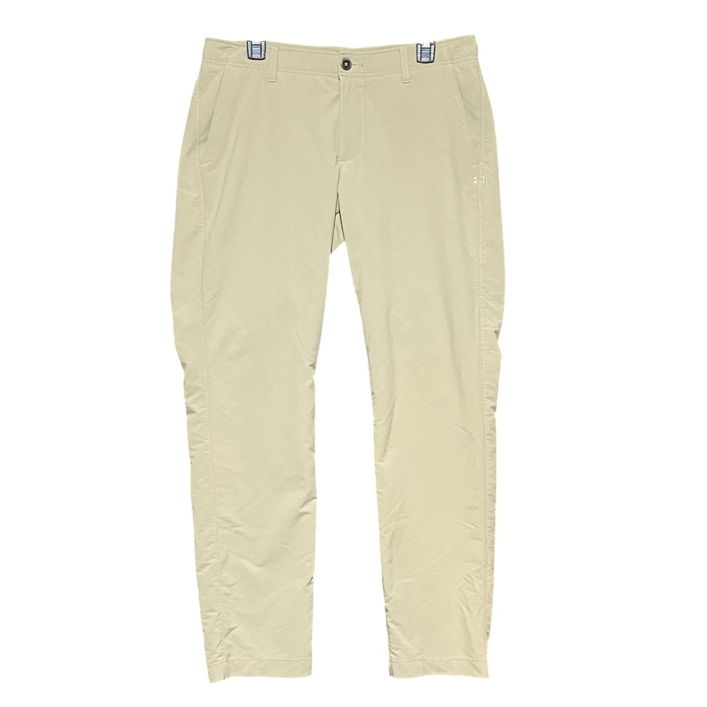 Under Armour Mens Golf Pants Khaki‎ Tan Performance Chino 34x30 Tapered Leg